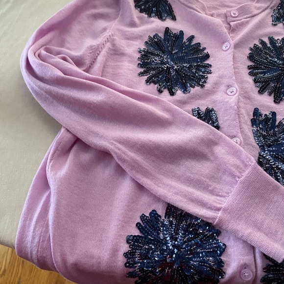J. Crew Light Pink Cardigan with Sequin Detail - Picture 4 of 4